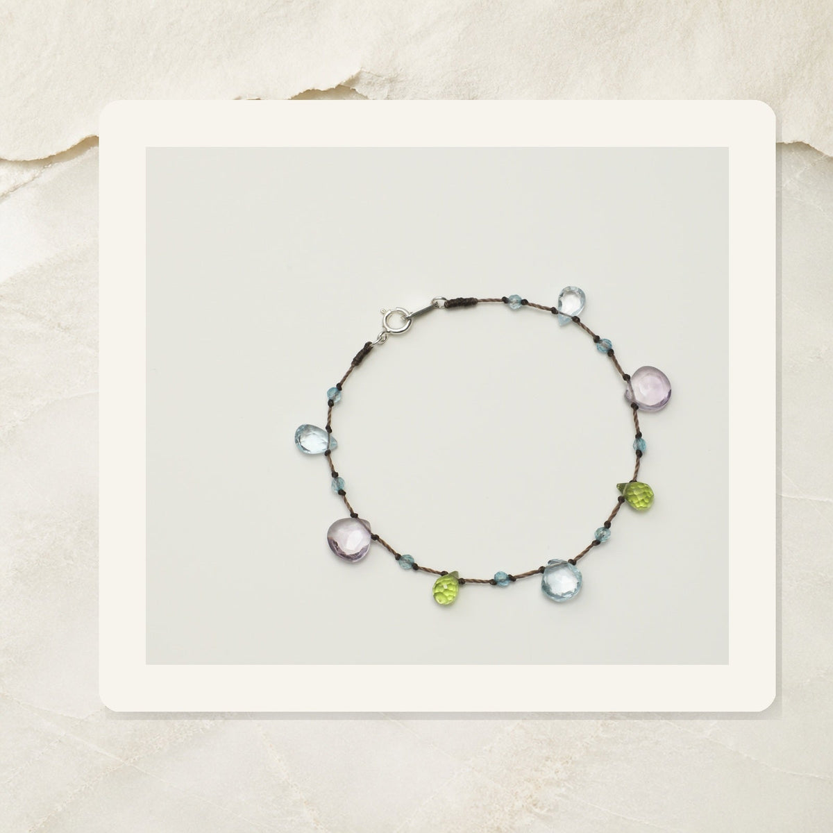 Topaz, ametrine and citrine bracelet illustrating crystal color and jewelry choice