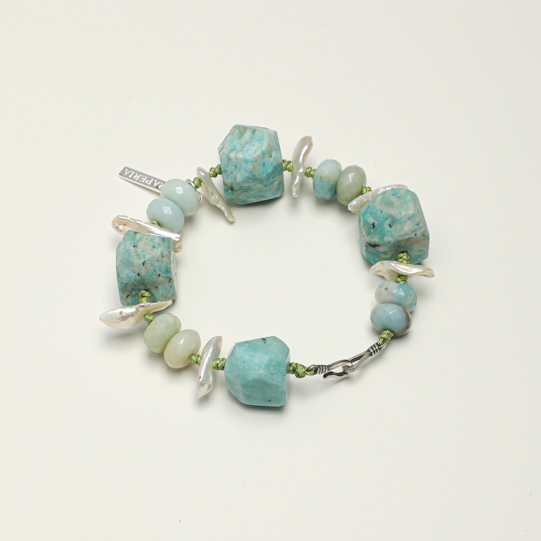 Baroque cultured freshwater pearl bracelet illustrating pearl origin and shape