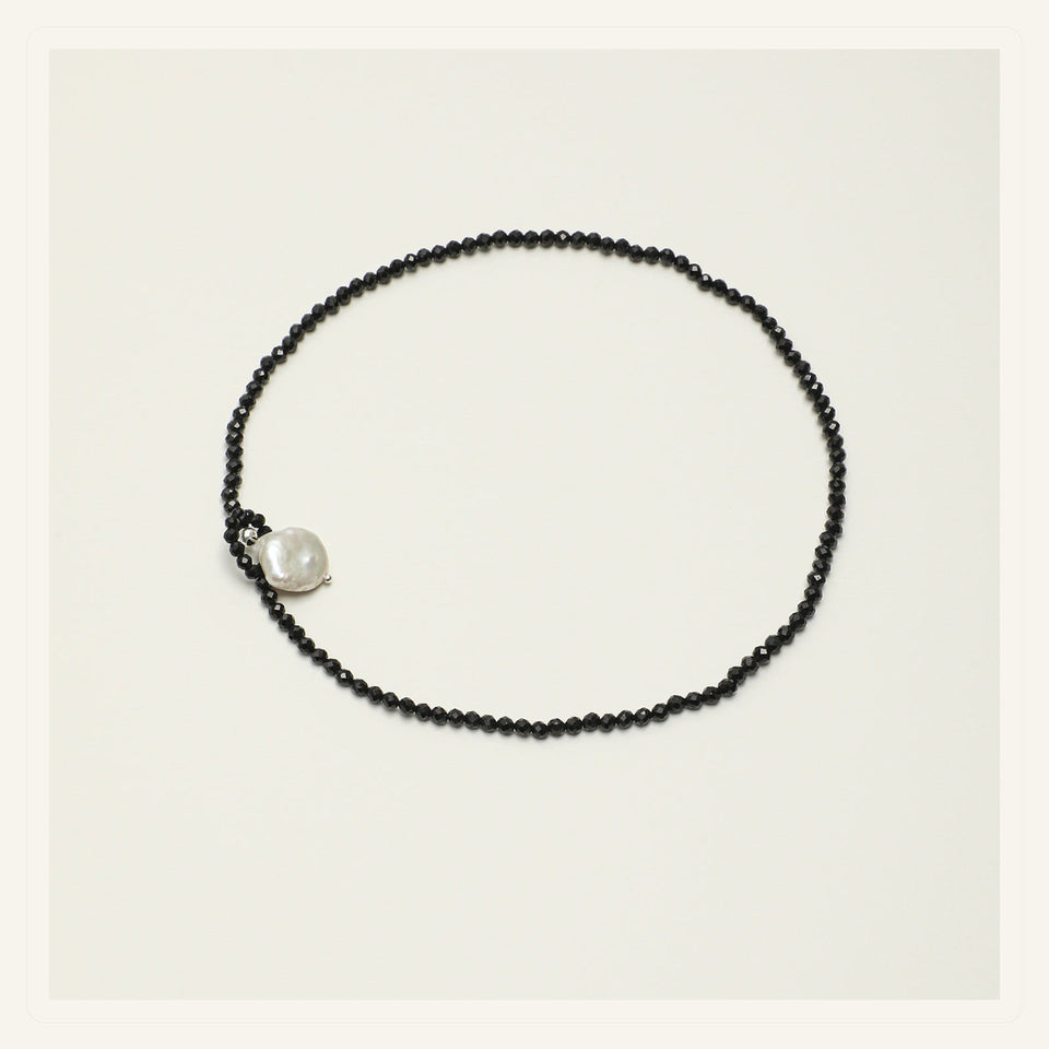 Black tourmaline moon pearl necklace for the necklaces under USD 100 guide