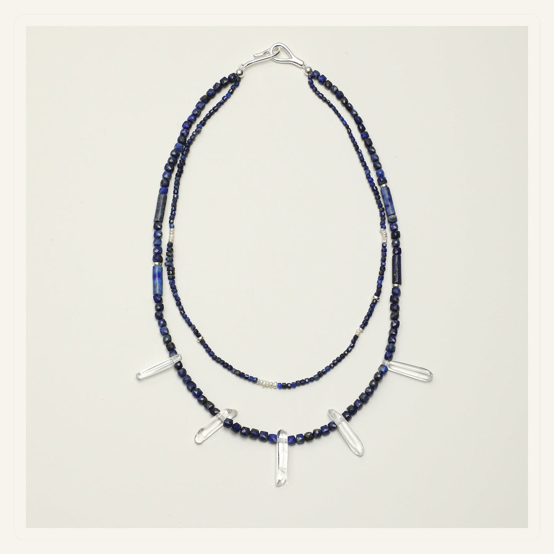 Indigo mist quartz and lapis necklace for the natural stone jewellery buying guide
