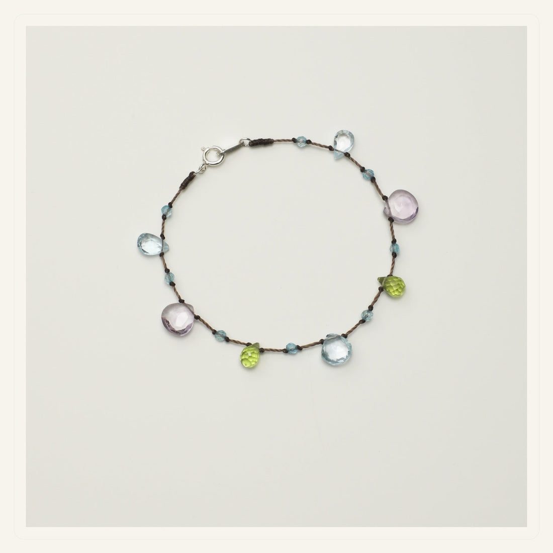 Natural gemstone and pearl jewelry gift in soft violet tones