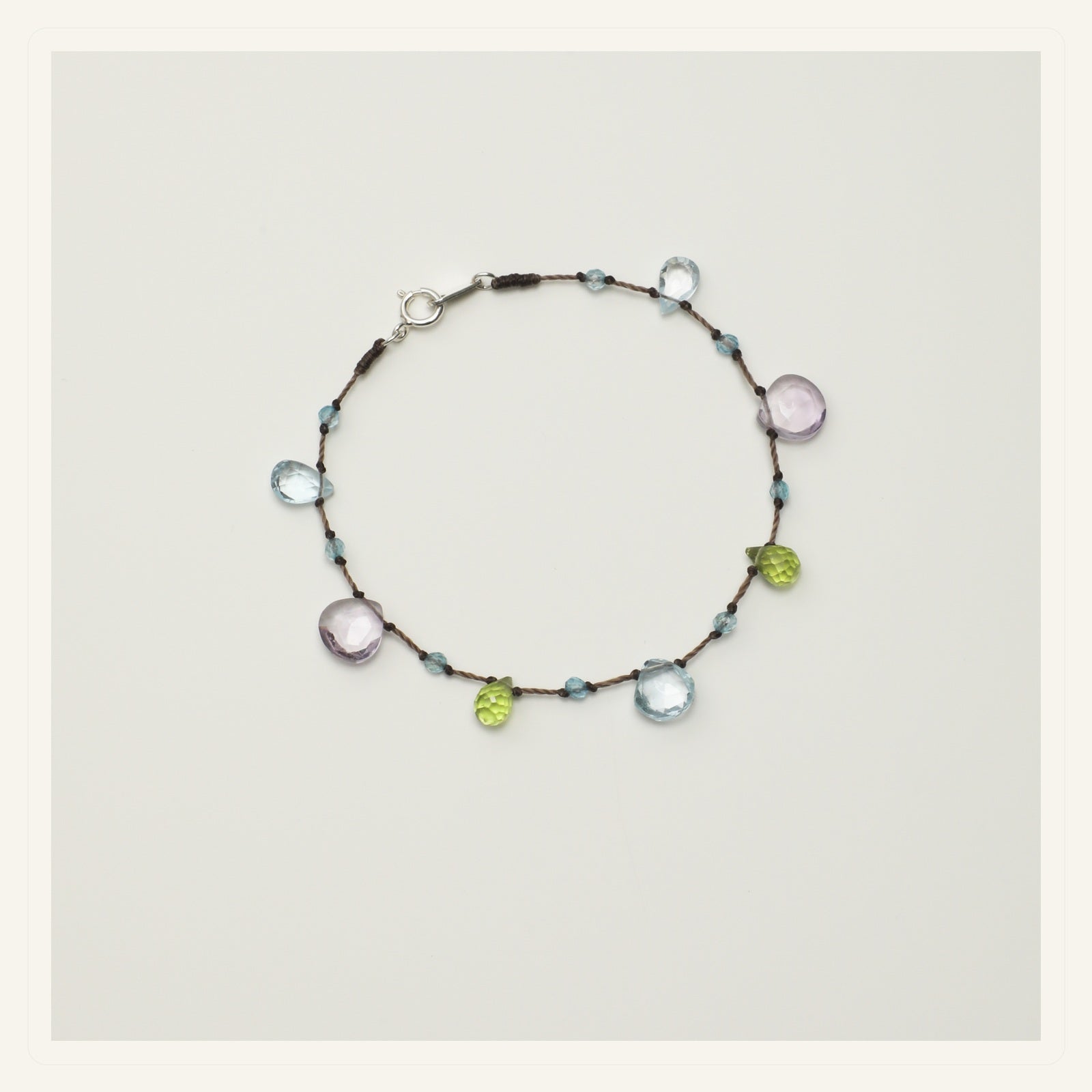 Natural gemstone and pearl jewelry gift in soft violet tones