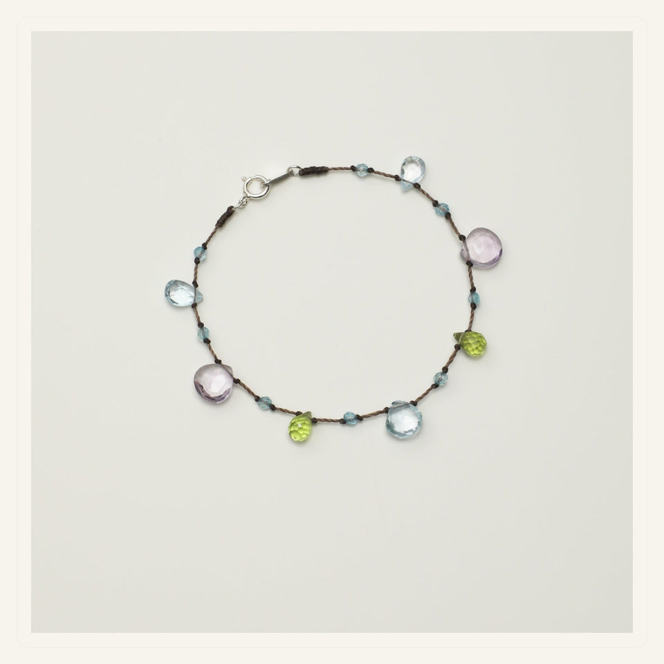 Natural gemstone and pearl jewelry gift in soft violet tones