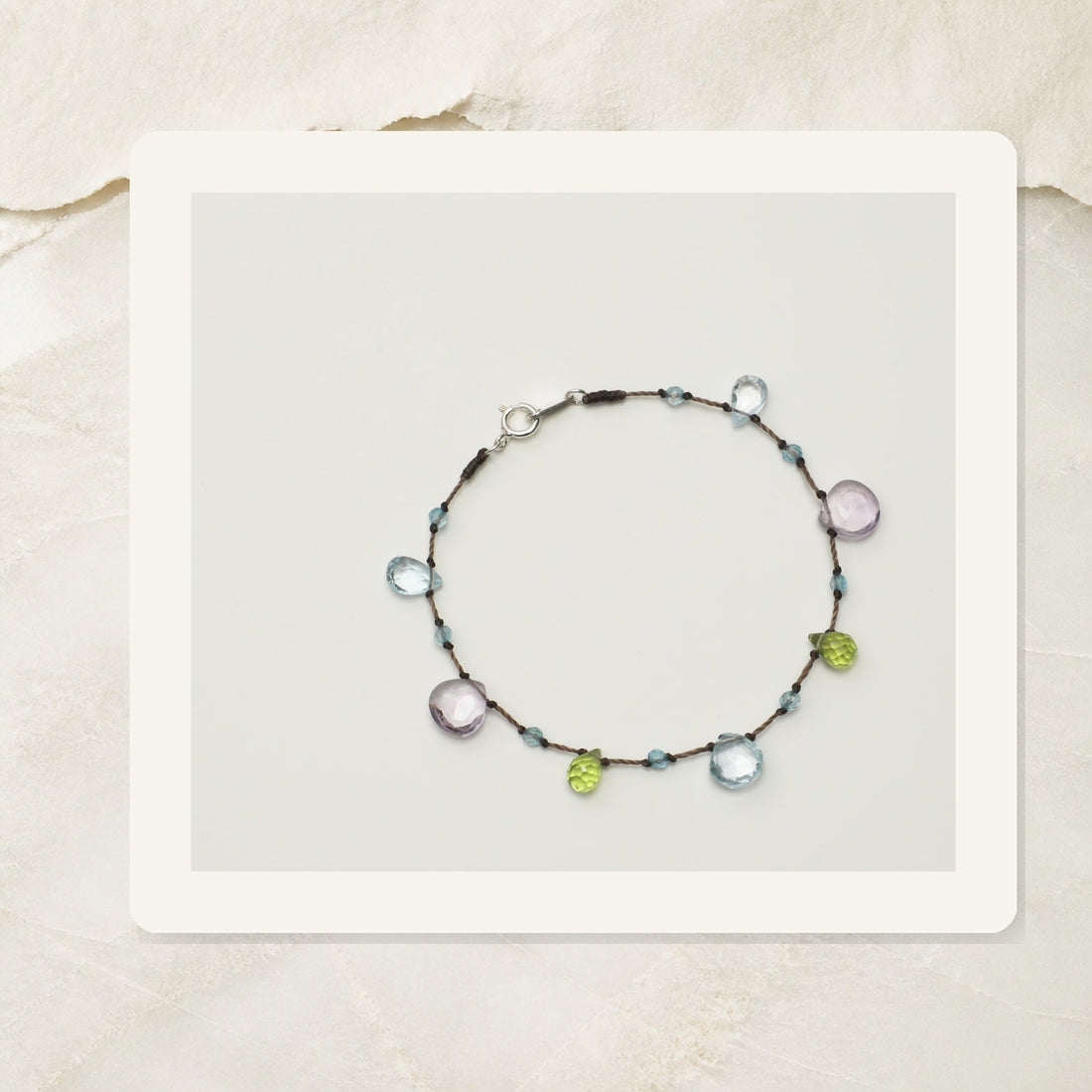 Topaz, ametrine and citrine bracelet illustrating crystal color and jewelry choice