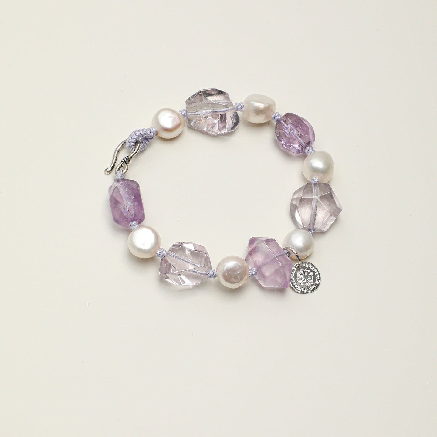 Amethyst and baroque pearl bracelet by Mineralyra