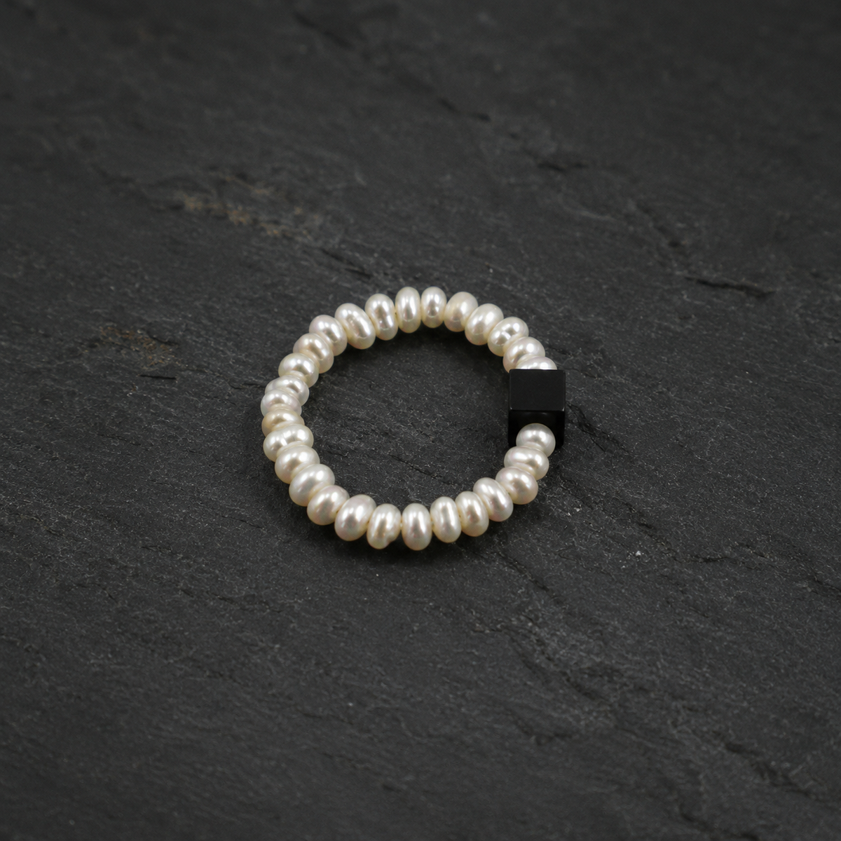 Water Element Agate & Freshwater Pearl Ring alternate product view