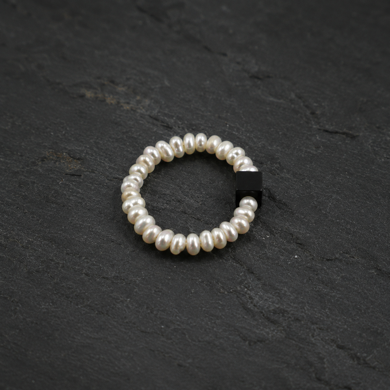 Water Element Agate & Freshwater Pearl Ring alternate product view