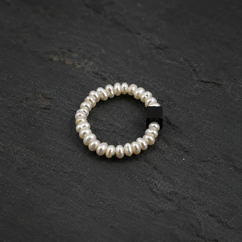 Water Element Agate & Freshwater Pearl Ring alternate product view