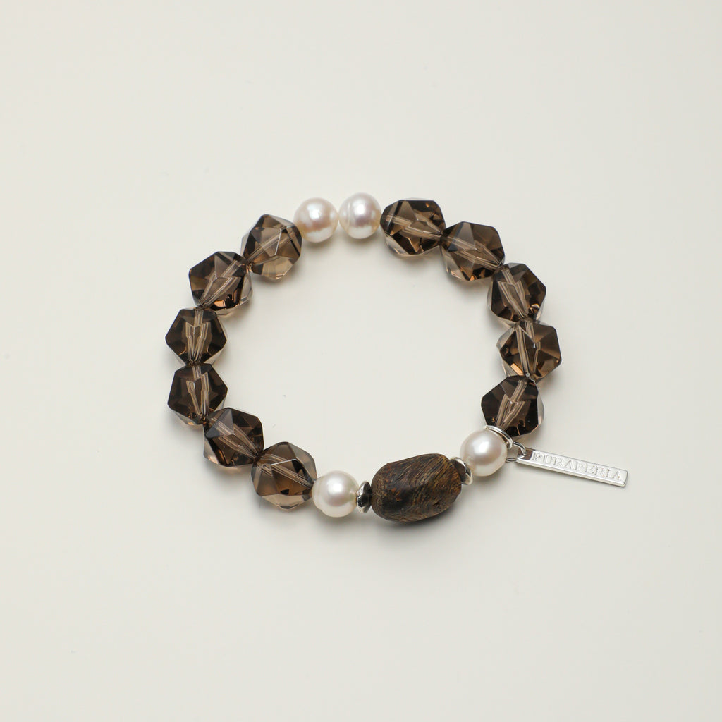 Faceted Agarwood & Freshwater Pearl Bracelet main product image