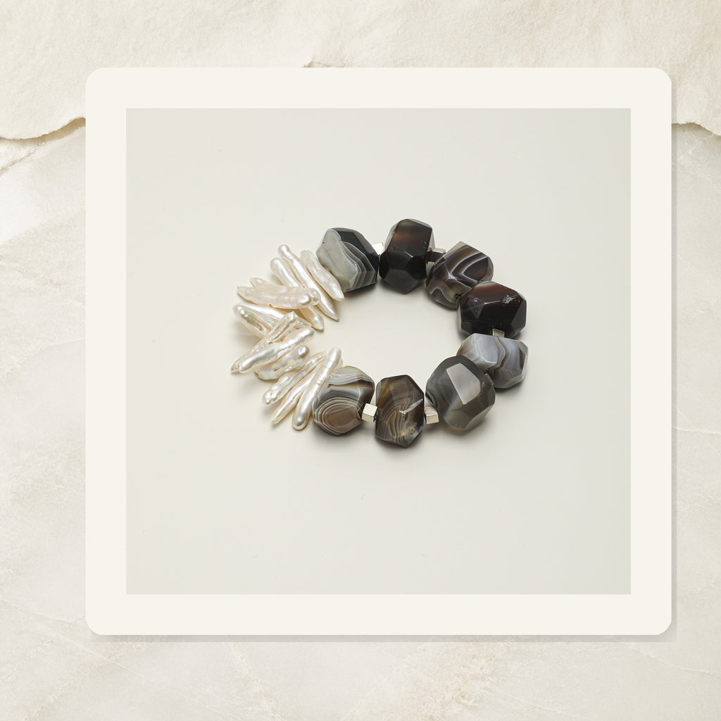 Agate Baroque Pearl Branch Bracelet