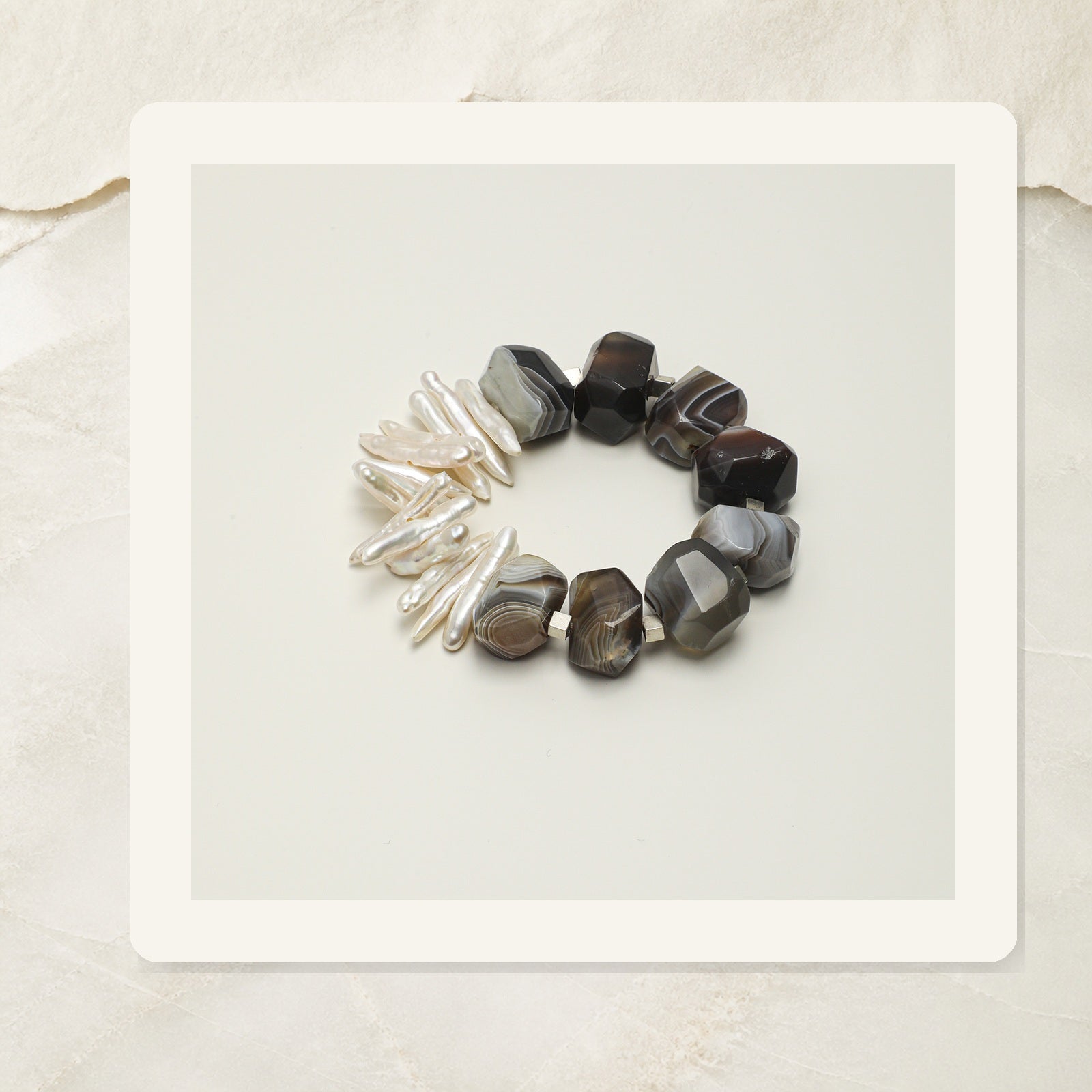 Agate Baroque Pearl Branch Bracelet