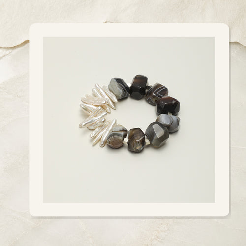 Agate Baroque Pearl Branch Bracelet