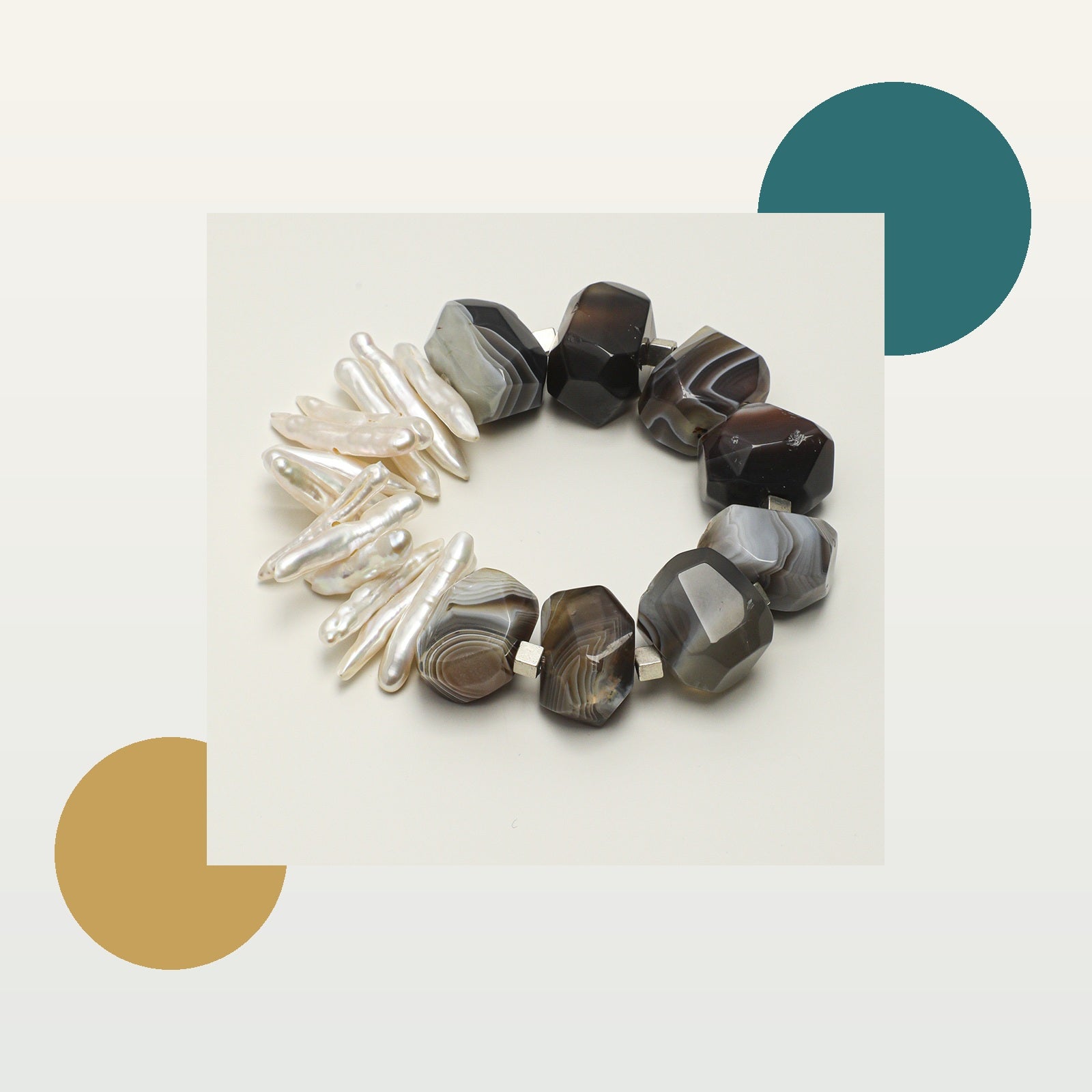 Agate Baroque Pearl Branch Bracelet