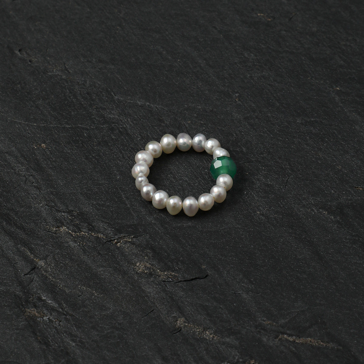 Wood Element Agate & Pearl Ring main product image