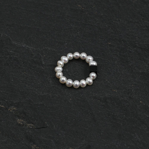 Water Element Agate & Seed Pearl Ring main product image