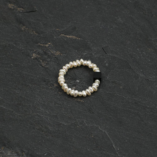 Water Element Agate & Freshwater Pearl Ring main product image