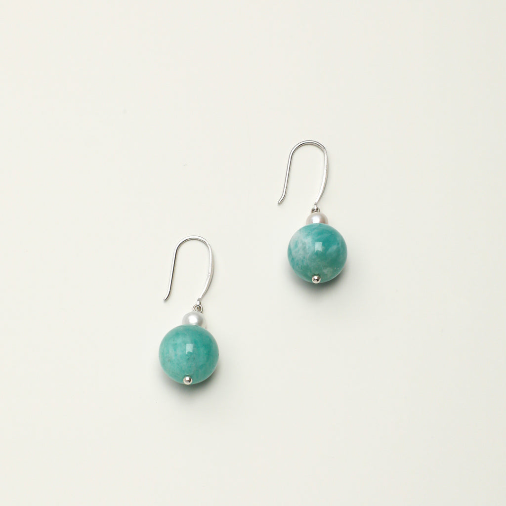 Amazonite Freshwater Pearl Earrings main product image