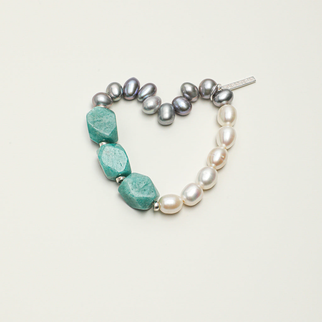 Amazonite Grey Freshwater Pearl Bracelet PS2508336 main product image