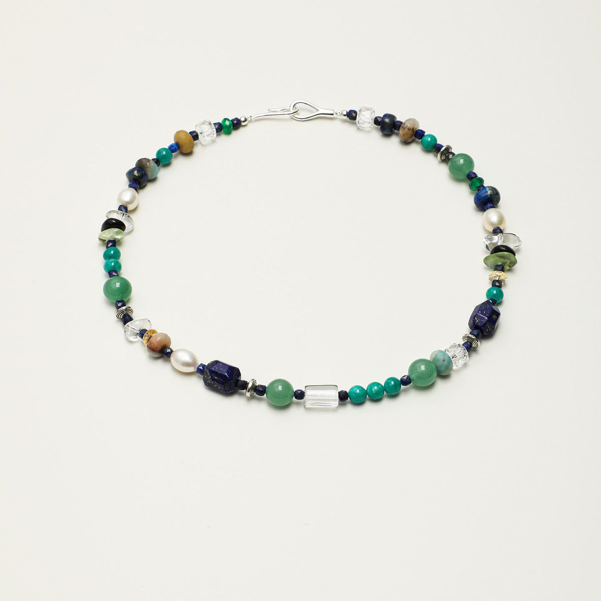Amazonite & Lapis Lazuli Necklace - Mixed Gemstone Strand - product photograph