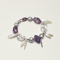 Amethyst Clear Quartz Baroque Freshwater Pearl Bracelet PS2508287 main product image