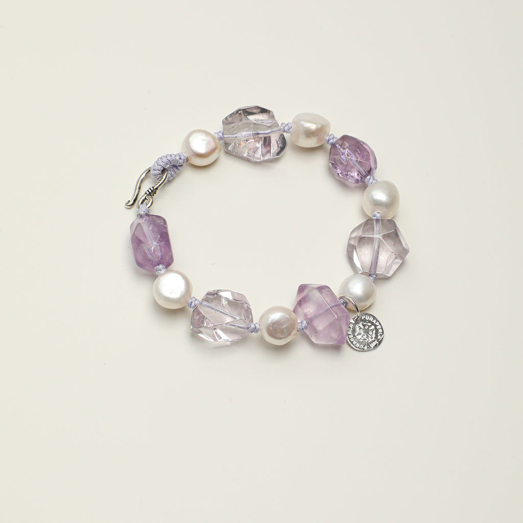 Double-Point Amethyst & Baroque Pearl Bracelet main product image