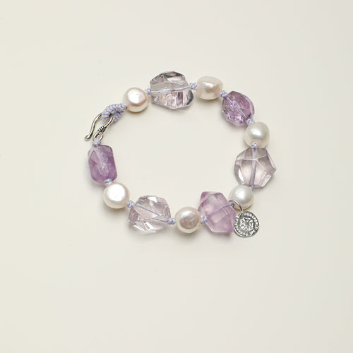 Double-Point Amethyst & Baroque Pearl Bracelet main product image