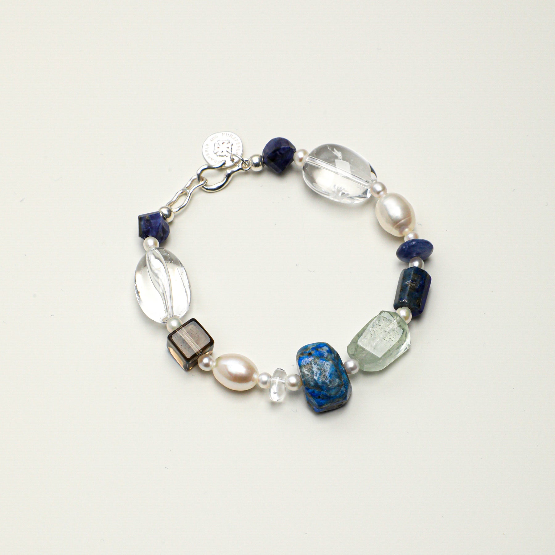 Amethyst & Clear Quartz Multi-Gem Bracelet – Sterling Silver