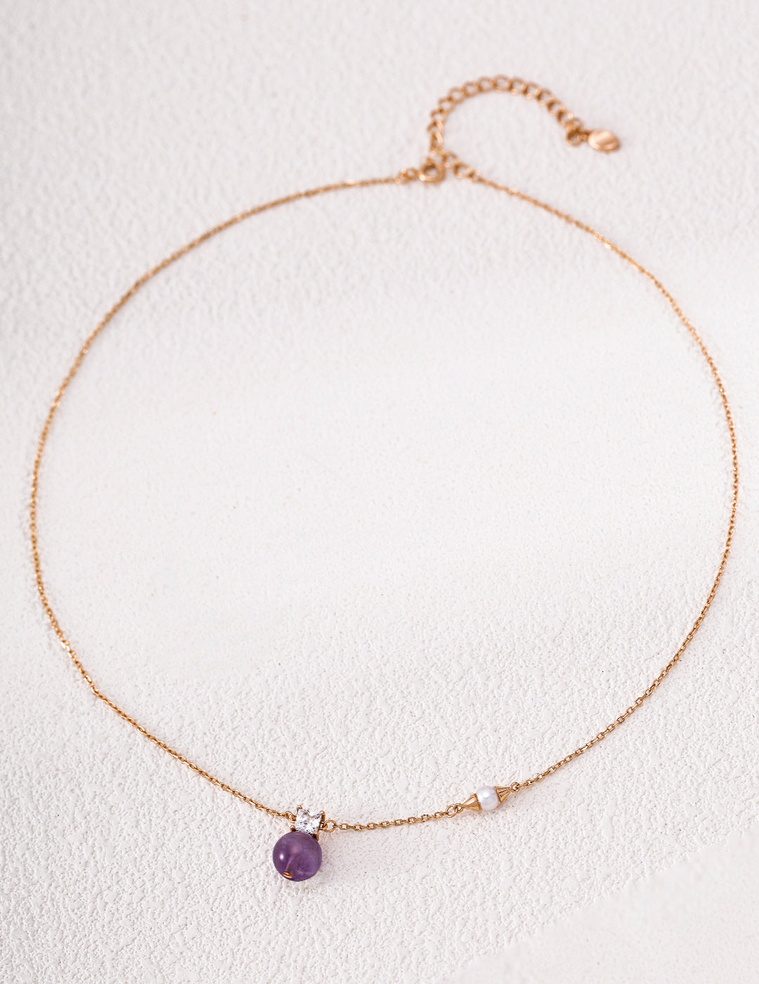 Amethyst or Baroque Pearl Pendant Necklace — product view