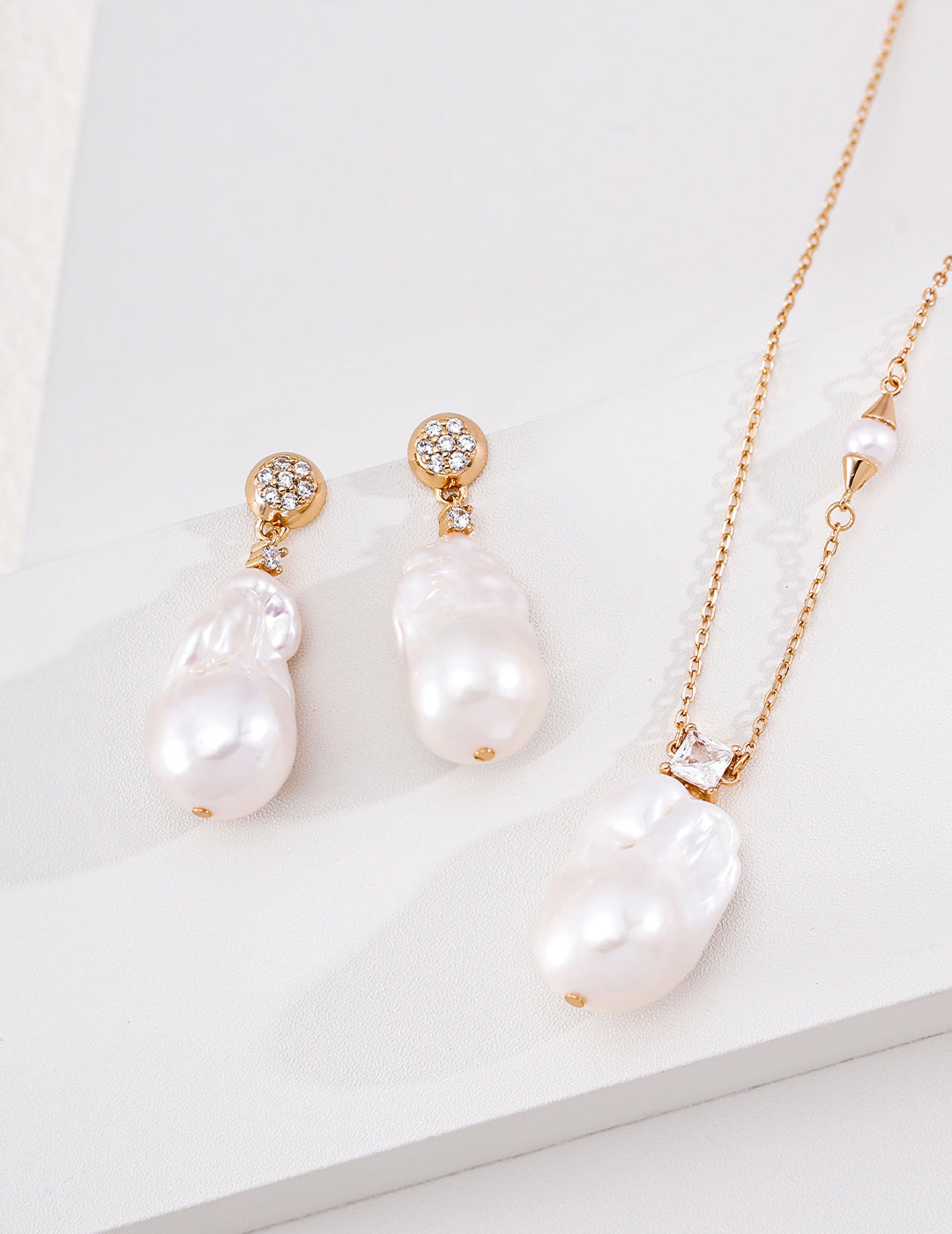 Amethyst or Baroque Pearl Pendant Necklace — detail or styling view; other jewelry sold separately
