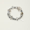 Black Rutilated Quartz Grey Freshwater Pearl Bracelet PS2508309 main product image
