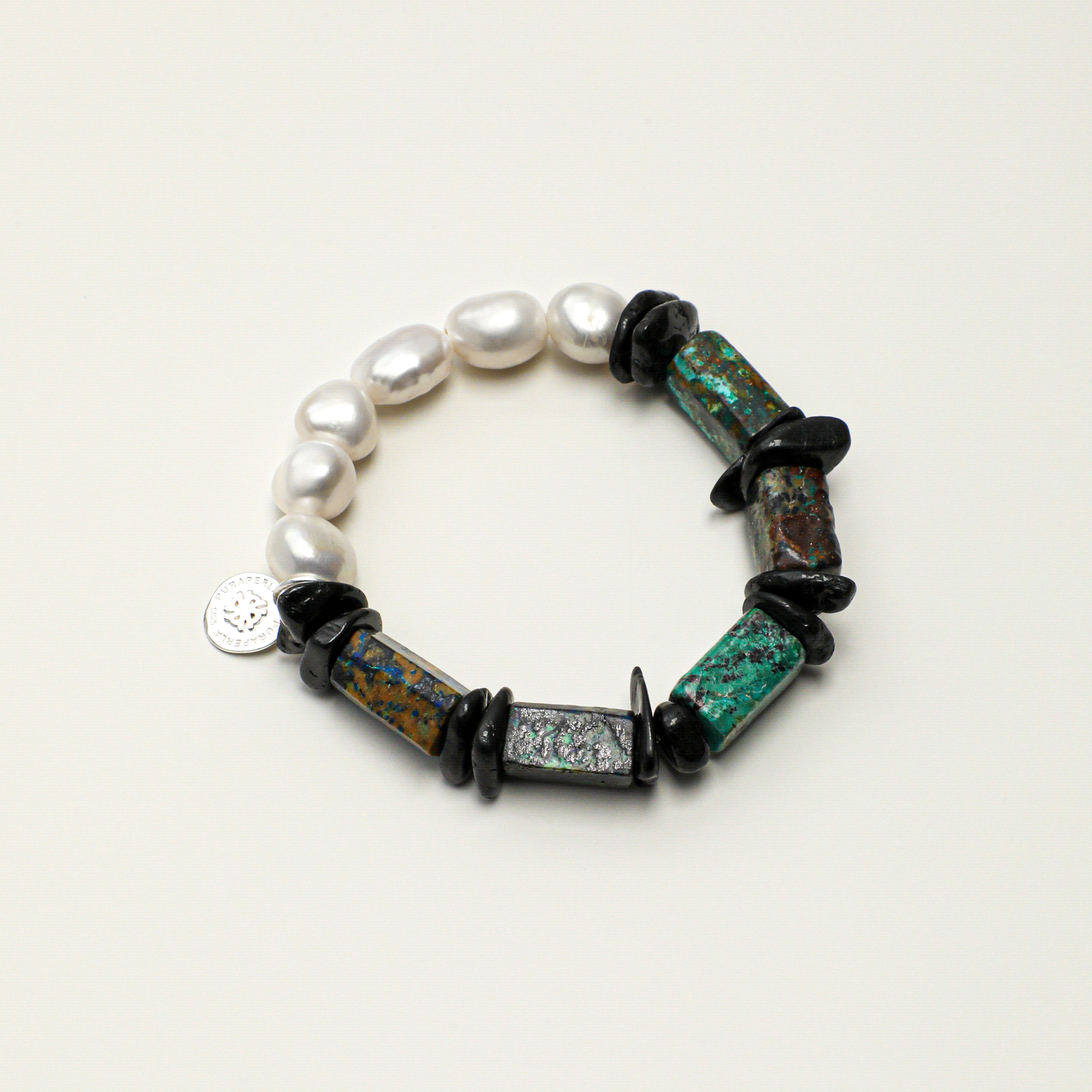 Black Tourmaline Tourmaline Baroque Freshwater Pearl Bracelet PS2508243 main product image