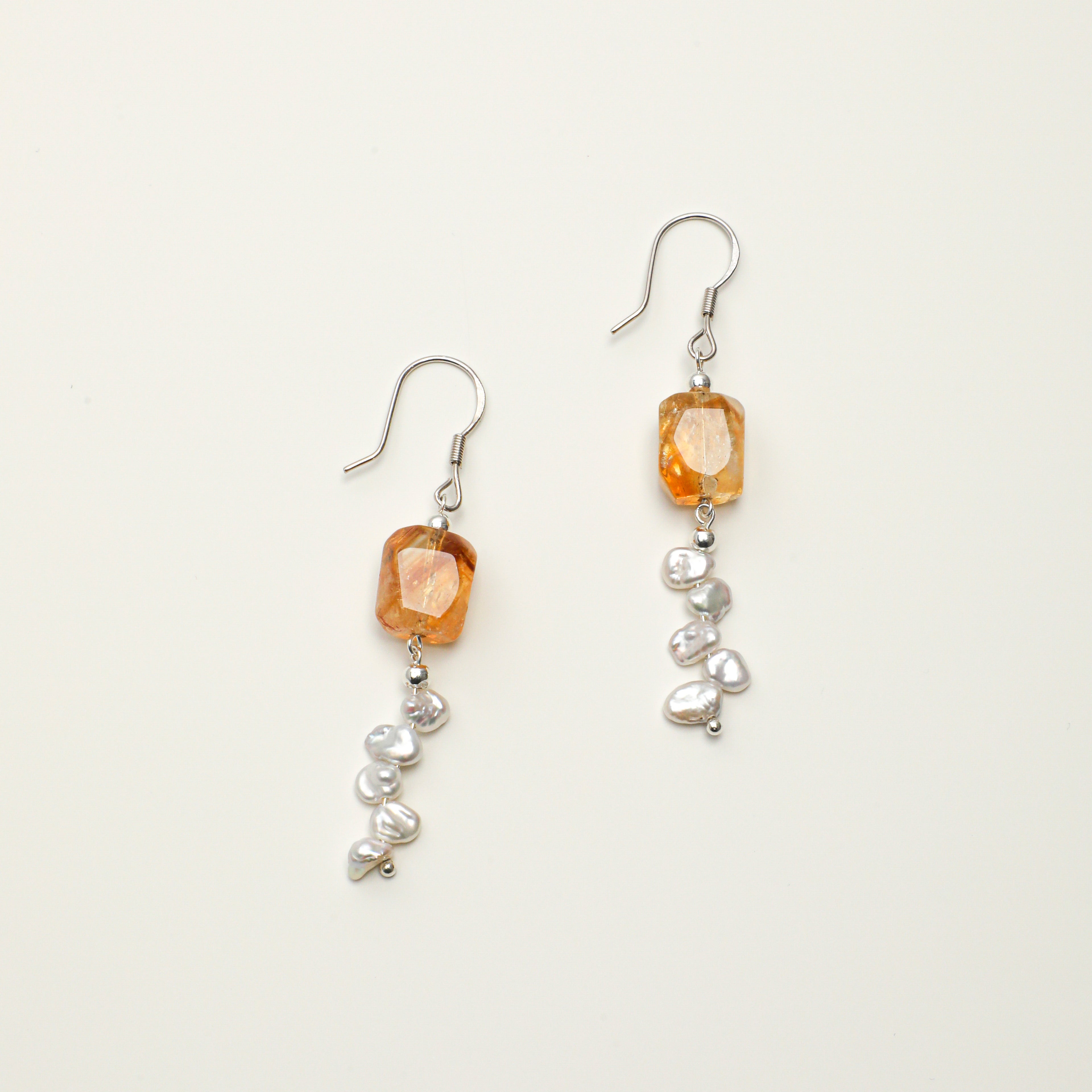 Citrine Baroque Freshwater Pearl Earrings PS2508239 main product image