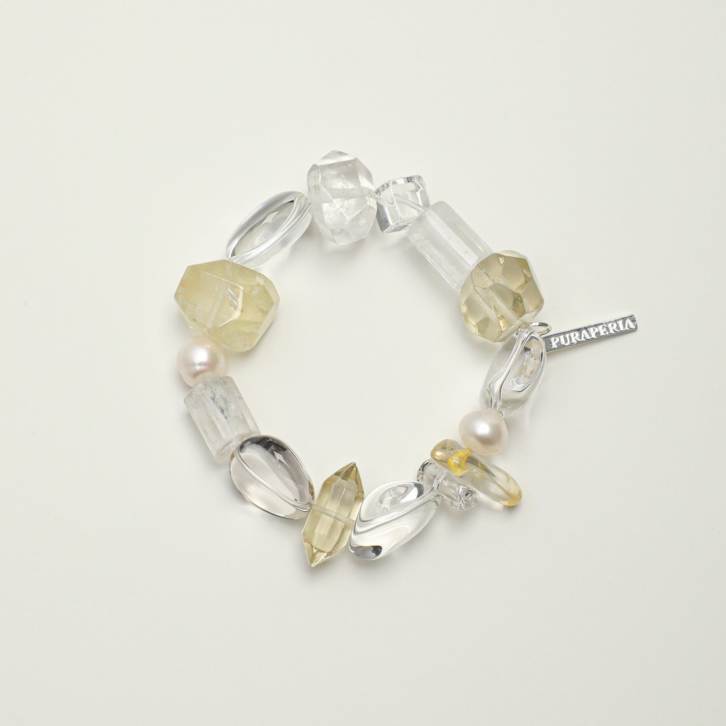 Citrine Clear Quartz Freshwater Pearl Bracelet PS2508158 main product image