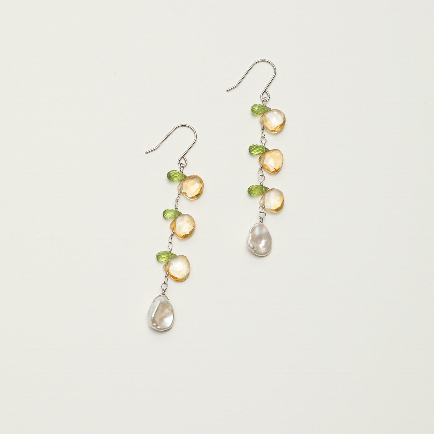 Golden Tassel Citrine & Peridot Drop Earrings main product image