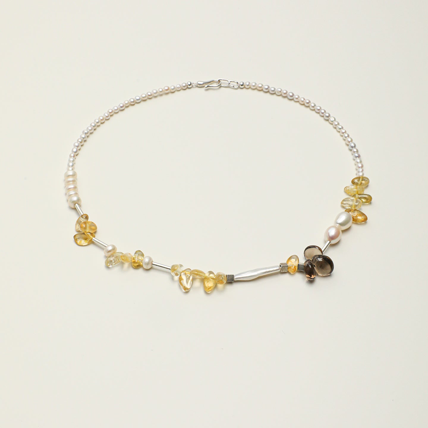 Citrine Smoky Quartz Freshwater Pearl Necklace PS2508315 main product image