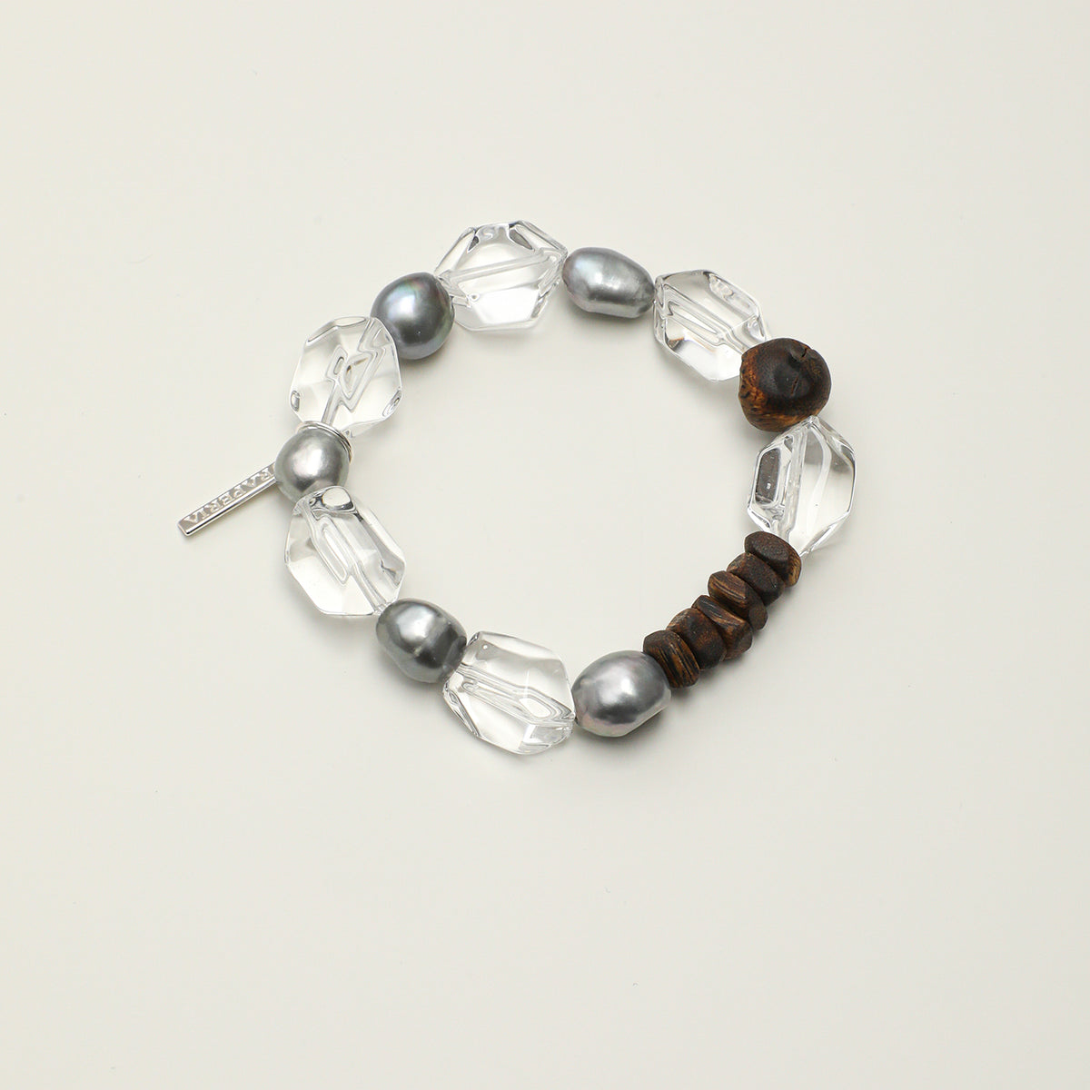 Clear Quartz, Agarwood & Baroque Pearl Bracelet main product image