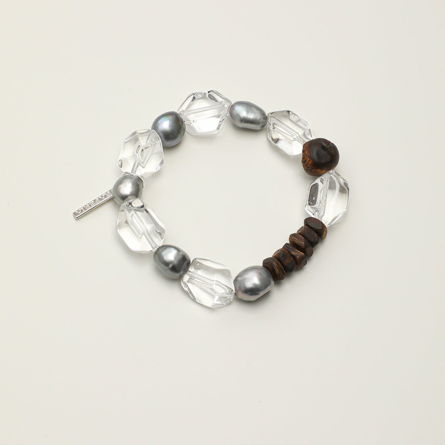 Clear Quartz Agarwood Baroque Freshwater Pearl Bracelet PS2508306 main product image