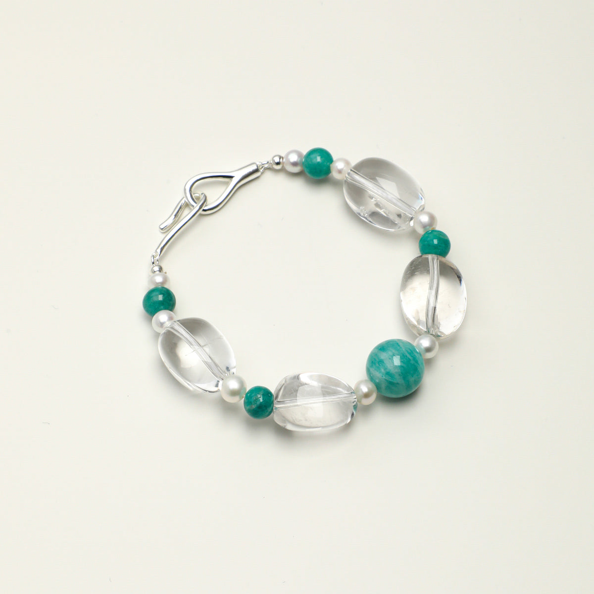 Clear Quartz, Amazonite & Freshwater Pearl Bracelet main product image