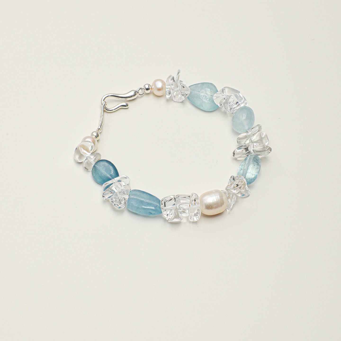 Clear Quartz Aquamarine Freshwater Pearl Bracelet PS2508311 main product image
