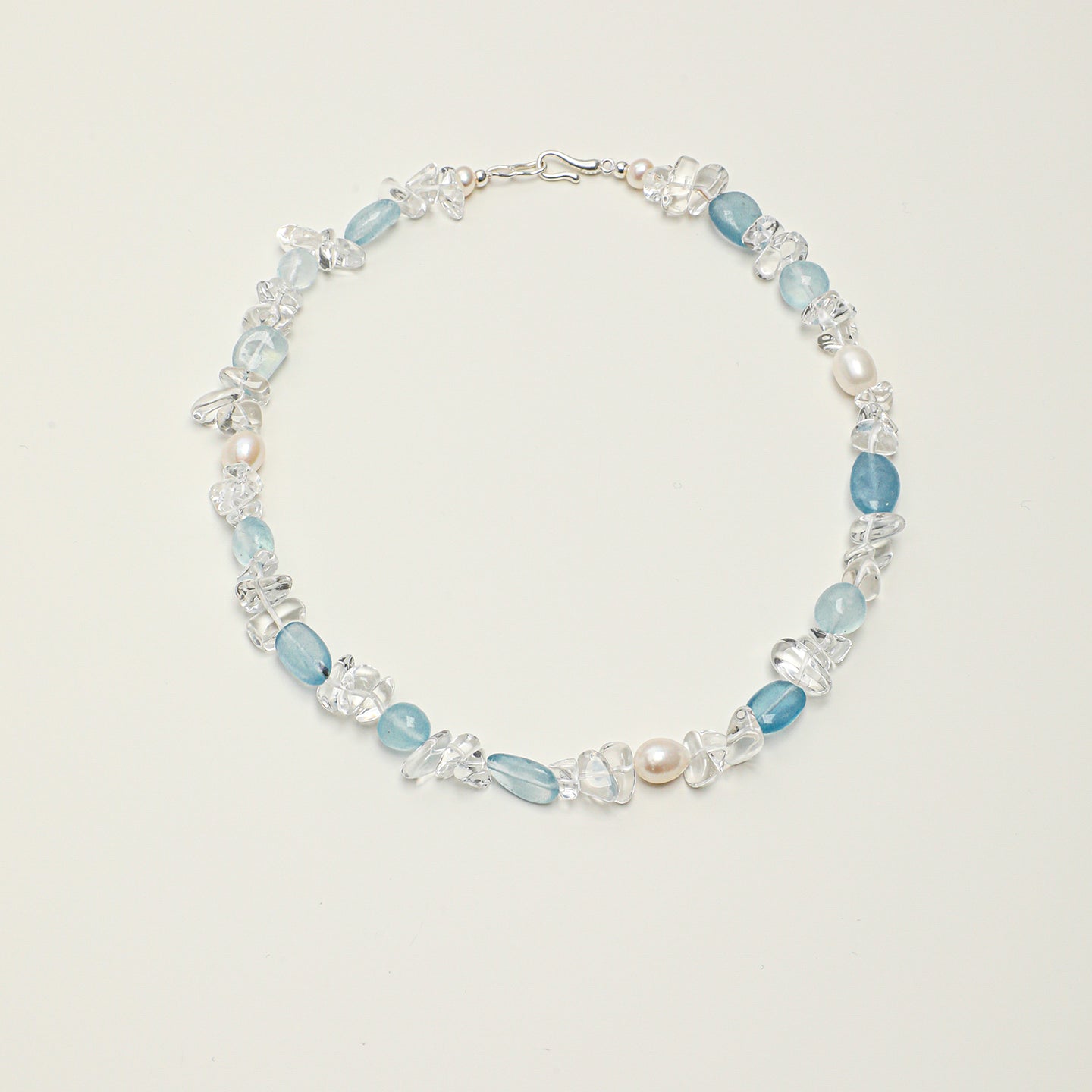 Clear Quartz Aquamarine Freshwater Pearl Necklace PS2508310 main product image
