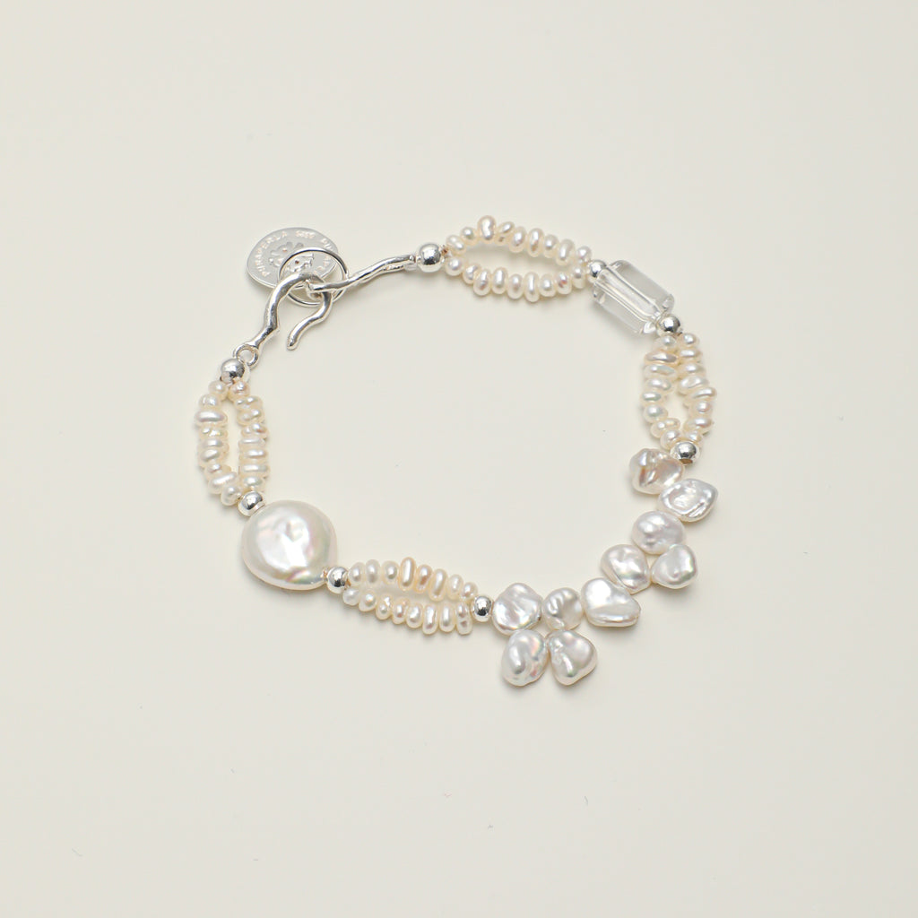 Clear Quartz & Baroque Pearl Bracelet main product image