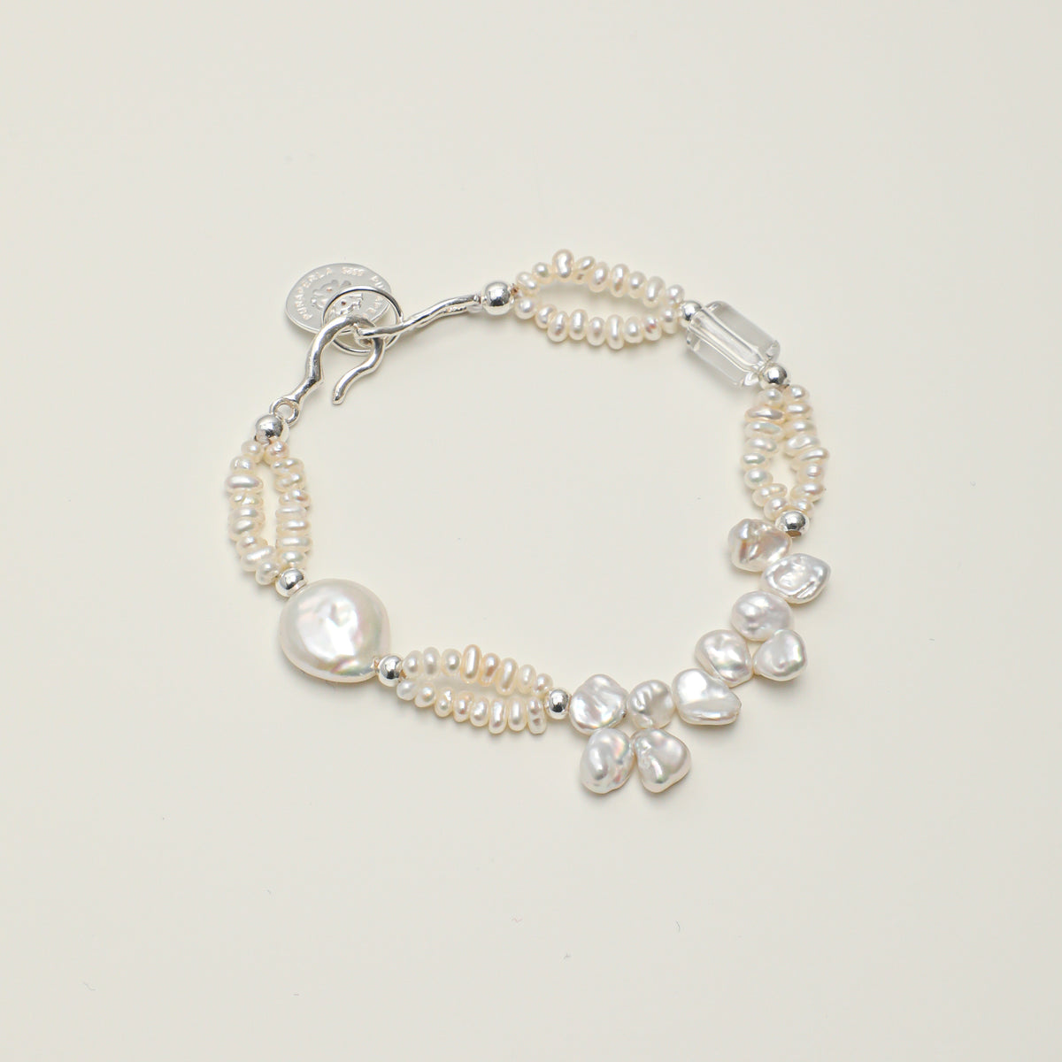 Clear Quartz & Baroque Pearl Bracelet main product image