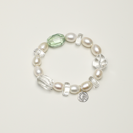 Clear Quartz, Fluorite & Freshwater Pearl Bracelet main product image