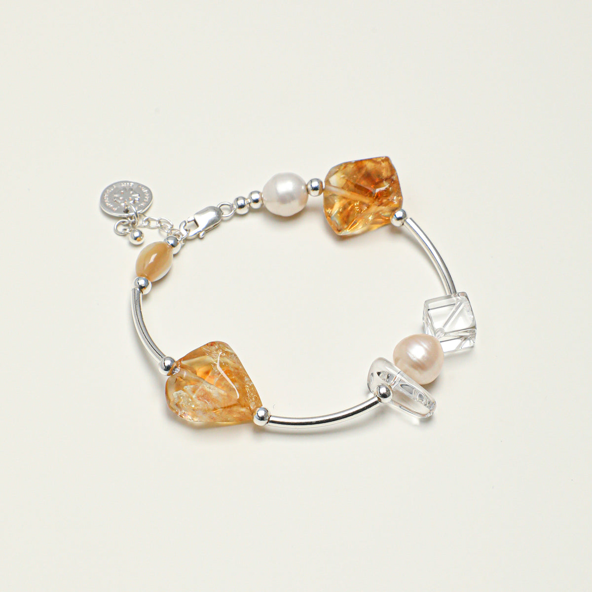 Clear Quartz & Pearl Extender Bracelet main product image