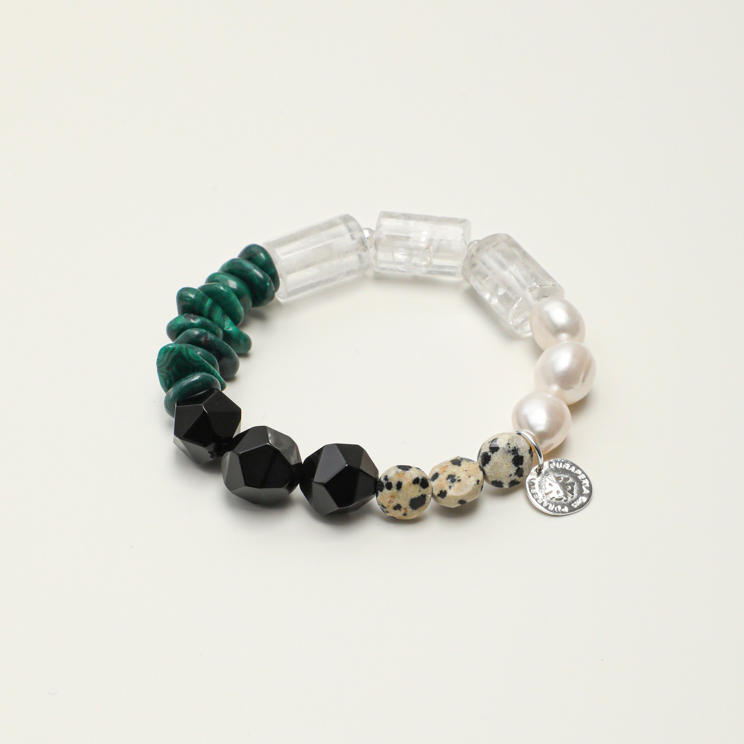 Clear Quartz Malachite Agate Bracelet PS2508235 main product image