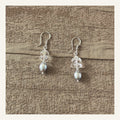 Crystal Grey Pearl Drop Earrings