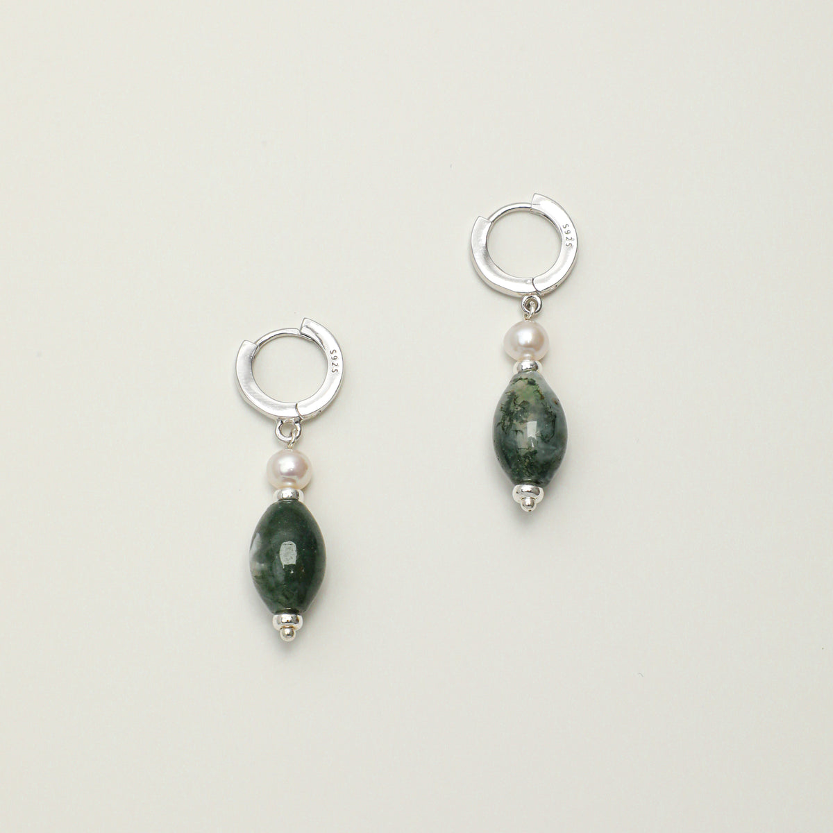 Dendritic Agate Freshwater Pearl Earrings main product image