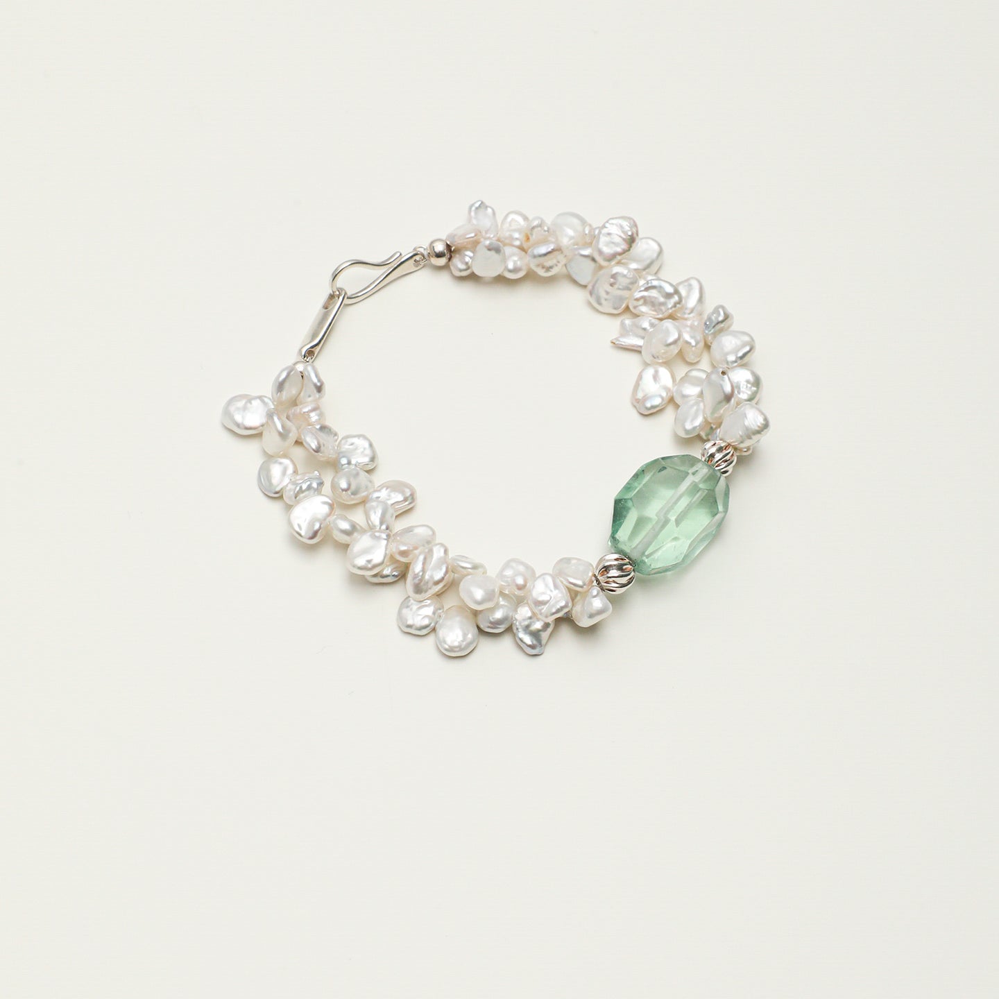 Fluorite Baroque Freshwater Pearl Bracelet PS2508302 main product image