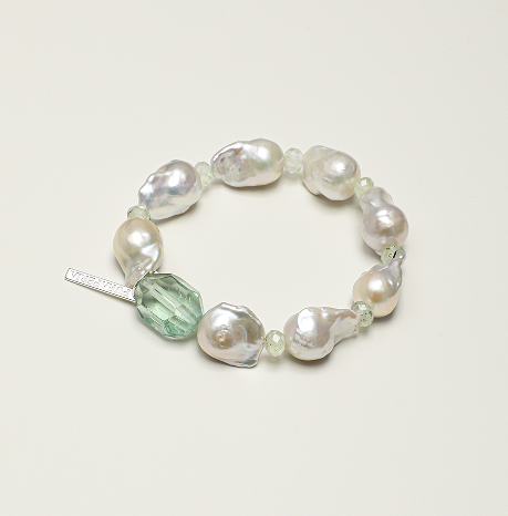 Fluorite, Prehnite & Baroque Pearl Bracelet main product image