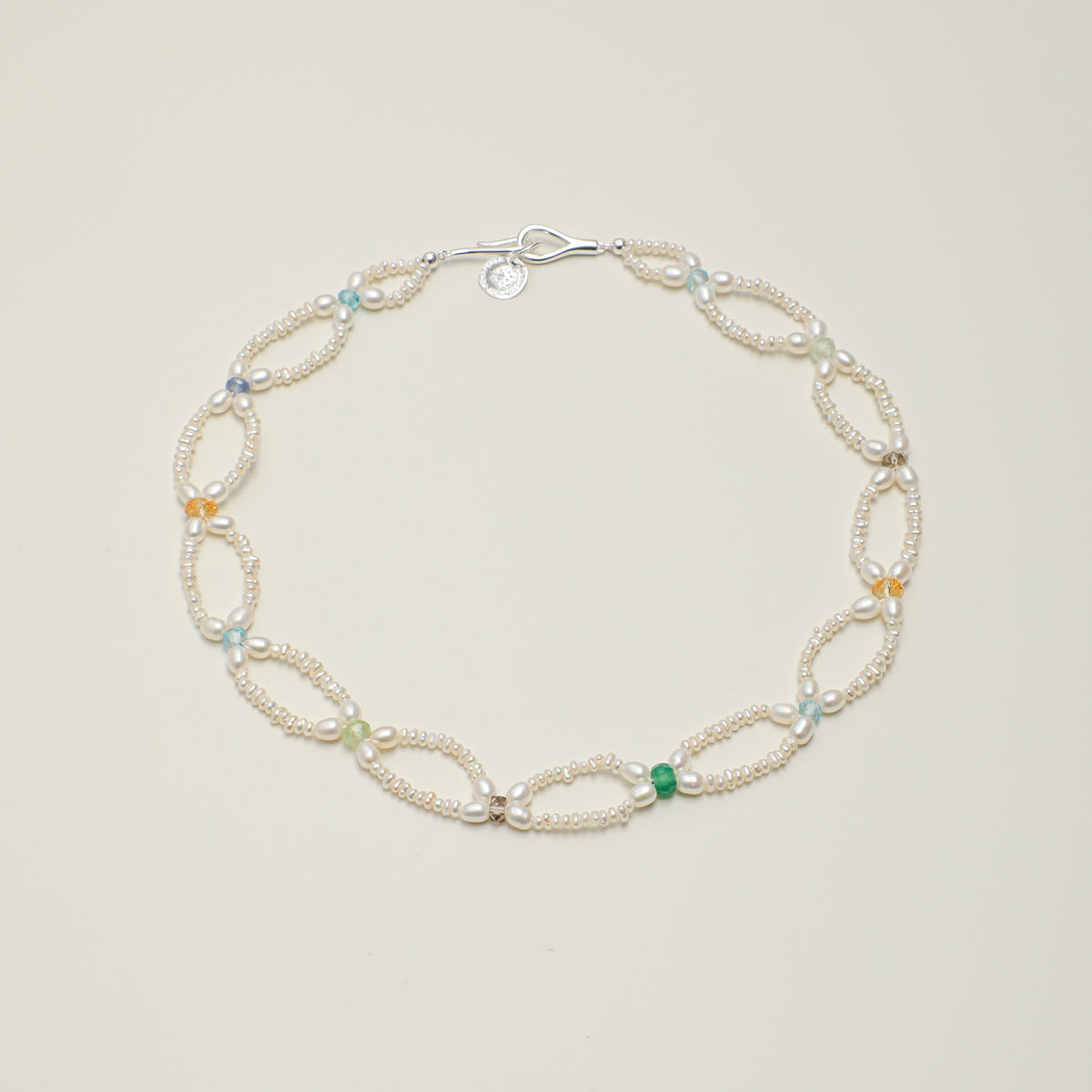 Freshwater Pearl & Mixed Gemstone Open-Loop Necklace